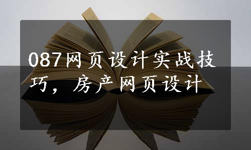 087网页设计实战技巧，房产网页设计