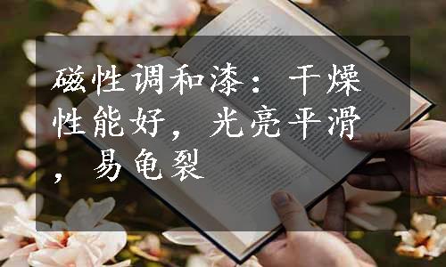 磁性调和漆：干燥性能好，光亮平滑，易龟裂