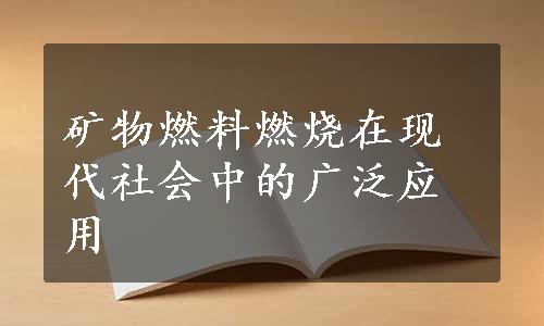 矿物燃料燃烧在现代社会中的广泛应用