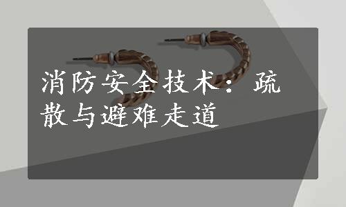 消防安全技术：疏散与避难走道