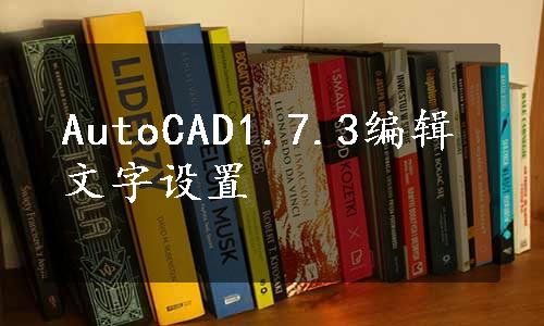 AutoCAD1.7.3编辑文字设置