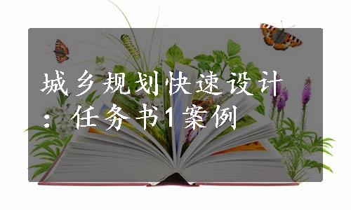 城乡规划快速设计：任务书1案例