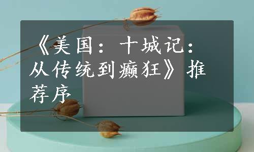 《美国：十城记：从传统到癫狂》推荐序