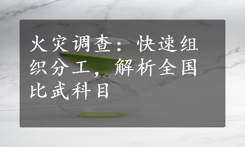 火灾调查：快速组织分工，解析全国比武科目