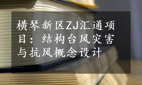 横琴新区ZJ汇通项目：结构台风灾害与抗风概念设计