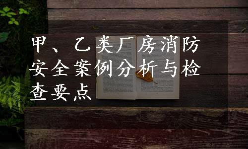 甲、乙类厂房消防安全案例分析与检查要点