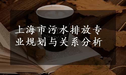 上海市污水排放专业规划与关系分析