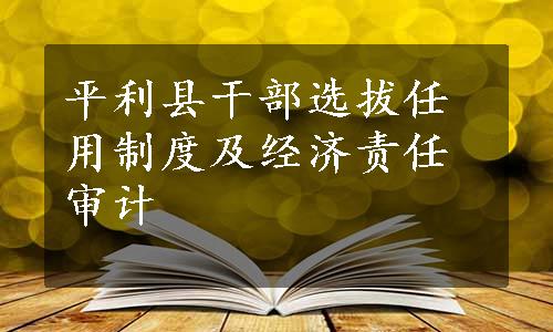 平利县干部选拔任用制度及经济责任审计