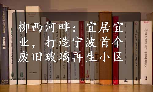 柳西河畔：宜居宜业，打造宁波首个废旧玻璃再生小区