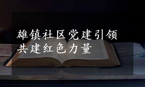 雄镇社区党建引领共建红色力量