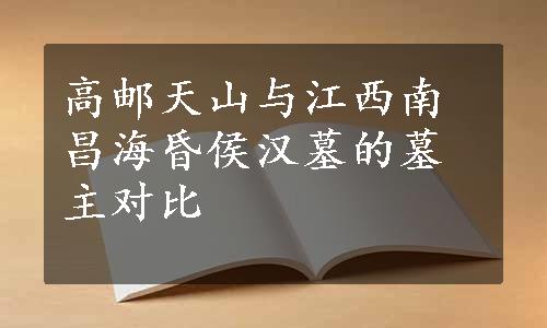 高邮天山与江西南昌海昏侯汉墓的墓主对比