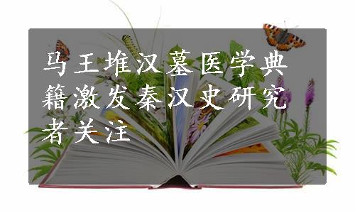 马王堆汉墓医学典籍激发秦汉史研究者关注