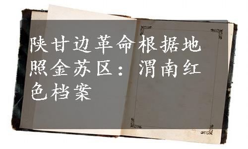 陕甘边革命根据地照金苏区：渭南红色档案