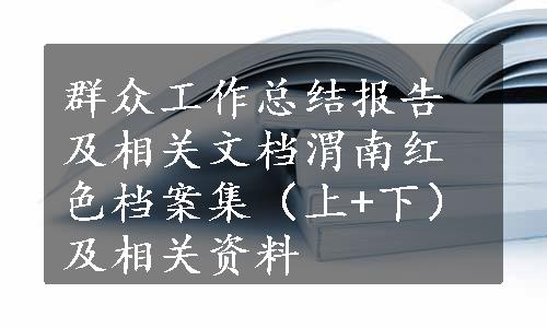 群众工作总结报告及相关文档渭南红色档案集（上+下）及相关资料