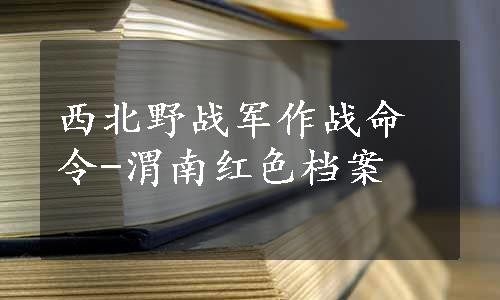 西北野战军作战命令-渭南红色档案