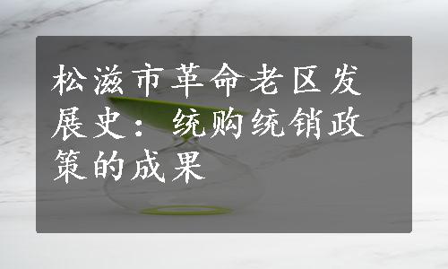 松滋市革命老区发展史：统购统销政策的成果