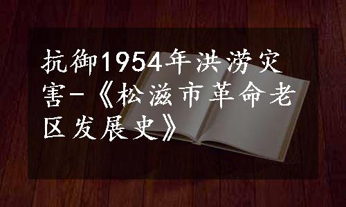 抗御1954年洪涝灾害-《松滋市革命老区发展史》