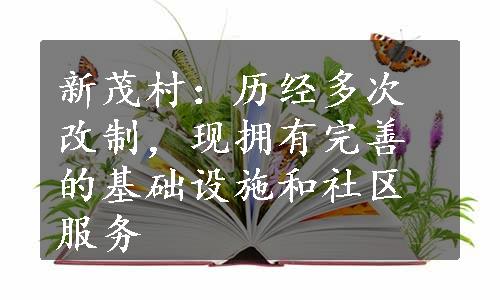 新茂村：历经多次改制，现拥有完善的基础设施和社区服务