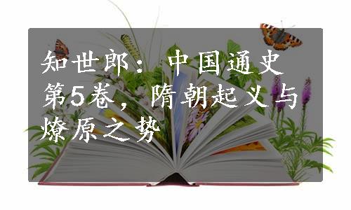 知世郎：中国通史第5卷，隋朝起义与燎原之势