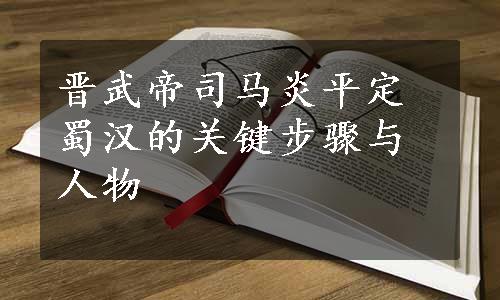 晋武帝司马炎平定蜀汉的关键步骤与人物