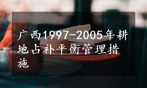 广西1997-2005年耕地占补平衡管理措施
