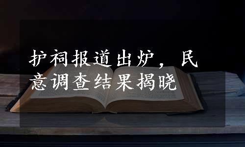 护祠报道出炉，民意调查结果揭晓