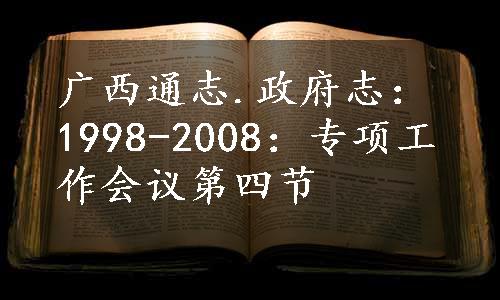 广西通志.政府志：1998-2008：专项工作会议第四节