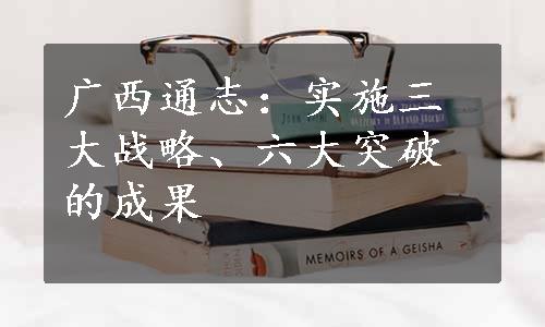 广西通志：实施三大战略、六大突破的成果