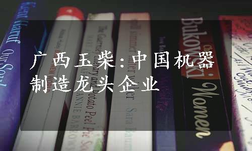 广西玉柴:中国机器制造龙头企业