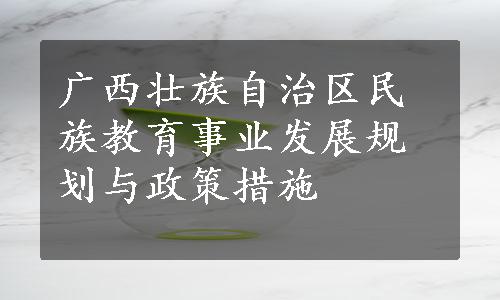 广西壮族自治区民族教育事业发展规划与政策措施