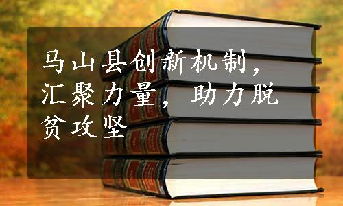 马山县创新机制，汇聚力量，助力脱贫攻坚