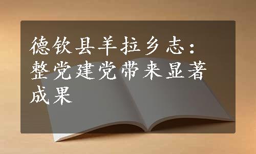 德钦县羊拉乡志：整党建党带来显著成果