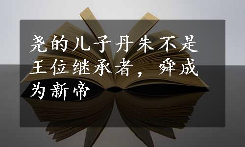 尧的儿子丹朱不是王位继承者，舜成为新帝