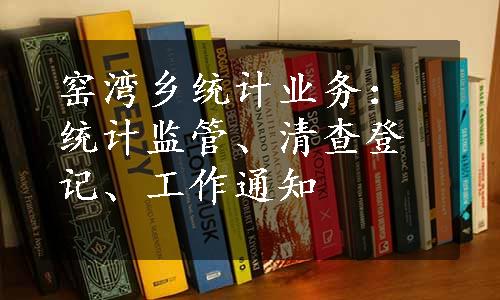 窑湾乡统计业务：统计监管、清查登记、工作通知