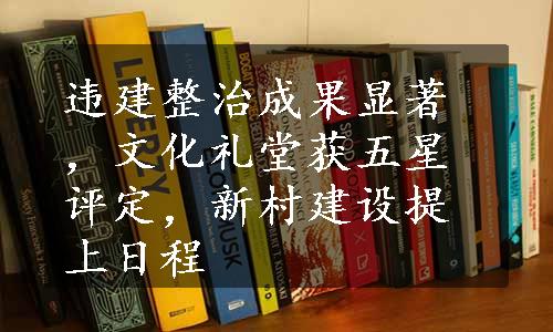 违建整治成果显著，文化礼堂获五星评定，新村建设提上日程