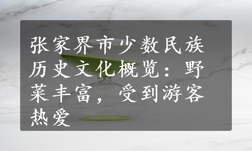 张家界市少数民族历史文化概览：野菜丰富，受到游客热爱