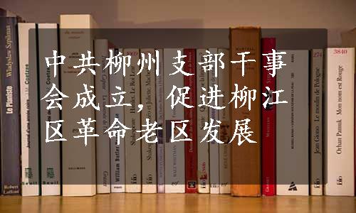 中共柳州支部干事会成立，促进柳江区革命老区发展