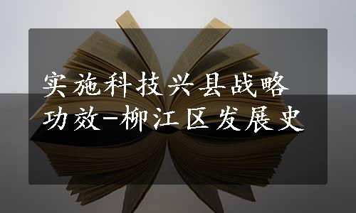 实施科技兴县战略功效-柳江区发展史