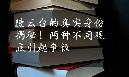 陵云台的真实身份揭秘！两种不同观点引起争议