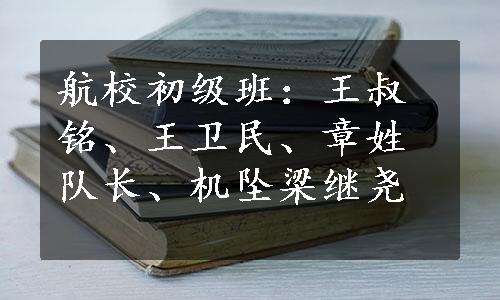 航校初级班：王叔铭、王卫民、章姓队长、机坠梁继尧