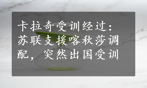 卡拉奇受训经过：苏联支援喀秋莎调配，突然出国受训