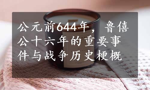 公元前644年，鲁僖公十六年的重要事件与战争历史梗概