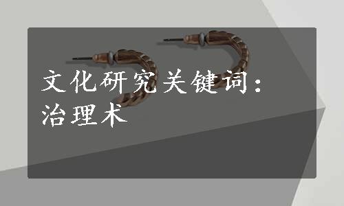 文化研究关键词：治理术