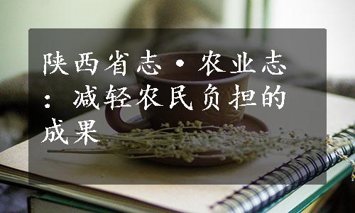 陕西省志·农业志：减轻农民负担的成果