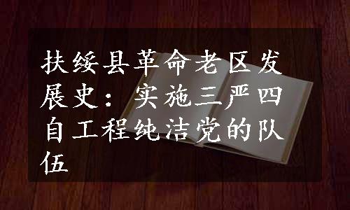 扶绥县革命老区发展史：实施三严四自工程纯洁党的队伍