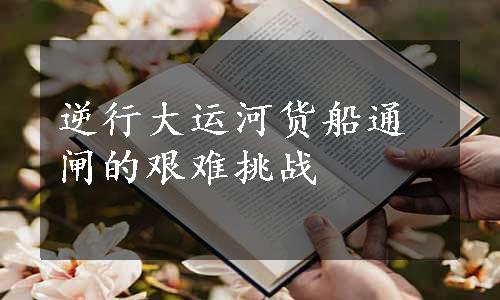 逆行大运河货船通闸的艰难挑战