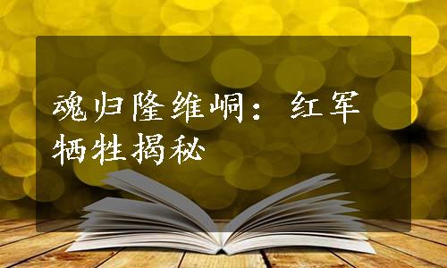 魂归隆维峒：红军牺牲揭秘