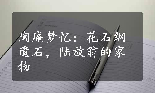 陶庵梦忆：花石纲遗石，陆放翁的家物