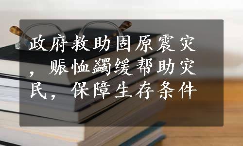 政府救助固原震灾，赈恤蠲缓帮助灾民，保障生存条件