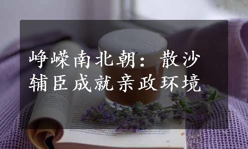 峥嵘南北朝：散沙辅臣成就亲政环境